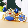 Metal Crab Shaped Keychain With Diamond Encrustment Pastoral Style For Female