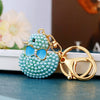 Metal Creative Rhinestone Cute Big Yellow Duck Shape Car Key Chain Women's Bag Pendant