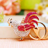 Metal Creative Rhinestone Cute Big Yellow Duck Shape Car Key Chain Women's Bag Pendant