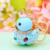 Metal Creative Rhinestone Cute Big Yellow Duck Shape Car Key Chain Women's Bag Pendant