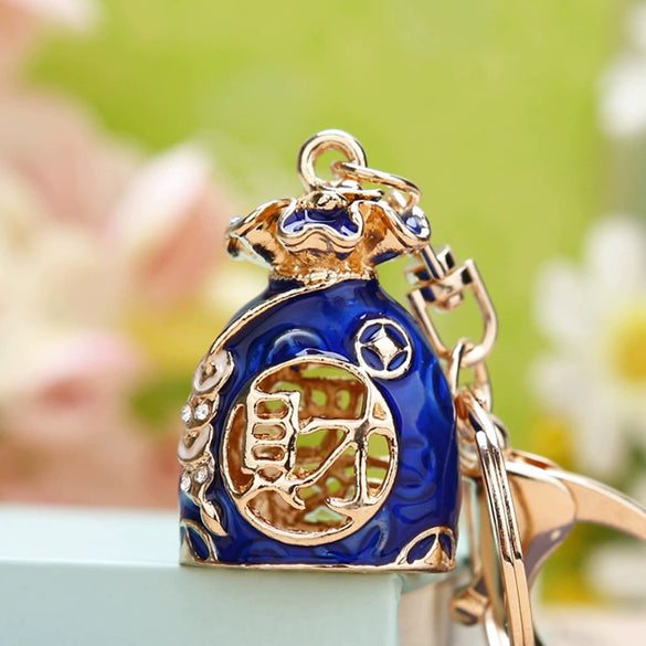 Metal Creative Rhinestone Cute Big Yellow Duck Shape Car Key Chain Women's Bag Pendant