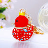 Metal Creative Rhinestone Cute Big Yellow Duck Shape Car Key Chain Women's Bag Pendant