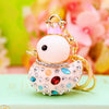 Metal Creative Rhinestone Cute Big Yellow Duck Shape Car Key Chain Women's Bag Pendant