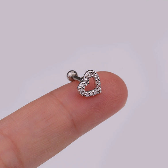 Metal Cross Ear Bone Stud Piercing Screw Earrings With Crown Floral Design Light Luxury Style Electroplated
