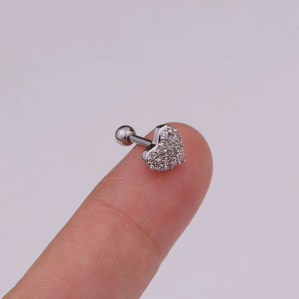 Metal Cross Ear Bone Stud Piercing Screw Earrings With Crown Floral Design Light Luxury Style Electroplated