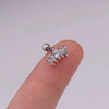 Metal Cross Ear Bone Stud Piercing Screw Earrings With Crown Floral Design Light Luxury Style Electroplated
