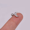 Metal Cross Ear Bone Stud Piercing Screw Earrings With Crown Floral Design Light Luxury Style Electroplated