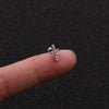 Metal Cross Ear Bone Stud Piercing Screw Earrings With Crown Floral Design Light Luxury Style Electroplated