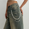 Metal Cross Pendant Pants Chain Punk Style Imitation Pearl Beaded Waist Accessory