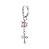 Metal Cross Pendant Women's Earrings With Austrian Round Diamond And Zirconia