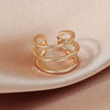 Metal Ctype Multilayer Holefree Ear Clip Earrings Copper Electroplated Unisex