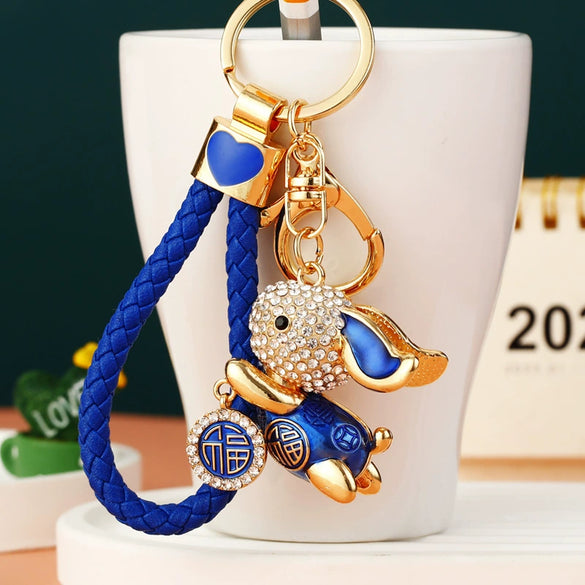 Metal Cute Flying Rabbit Car Keychain And Bag Pendant Creative Gift