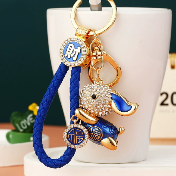 Metal Cute Flying Rabbit Car Keychain And Bag Pendant Creative Gift