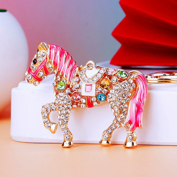 Metal Cute Style Horse Shape Keychain For Women