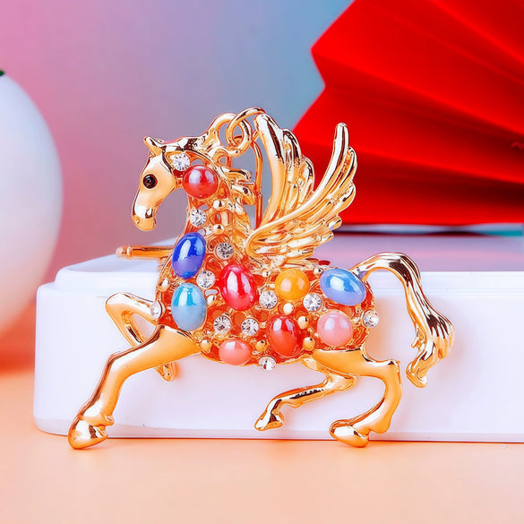 Metal Cute Style Horse Shape Keychain For Women