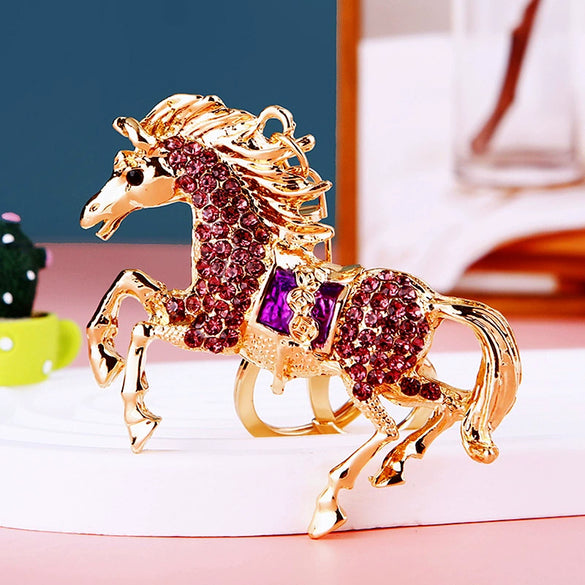Metal Cute Style Horse Shape Keychain For Women