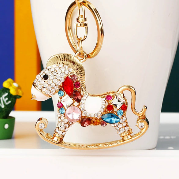 Metal Cute Style Horse Shape Keychain For Women