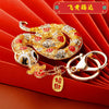 Metal Cute Zodiac Snake Car Keychain For Women Diamondencrusted Bag Pendant Mascot Gift