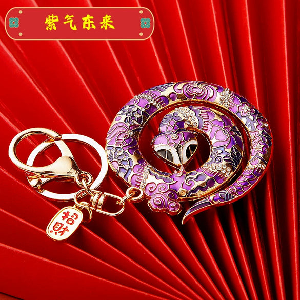 Metal Cute Zodiac Snake Car Keychain For Women Diamondencrusted Bag Pendant Mascot Gift
