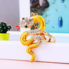 Metal Cute Zodiac Snake Car Keychain For Women Diamondencrusted Bag Pendant Mascot Gift