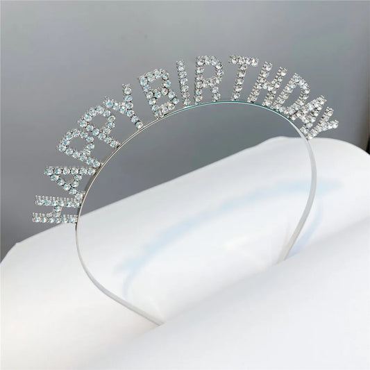 Metal Diamond Birthday Headband Wholesale Nihaojewelry