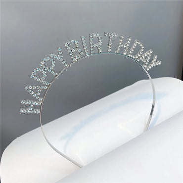 Metal Diamond Birthday Headband Wholesale Nihaojewelry