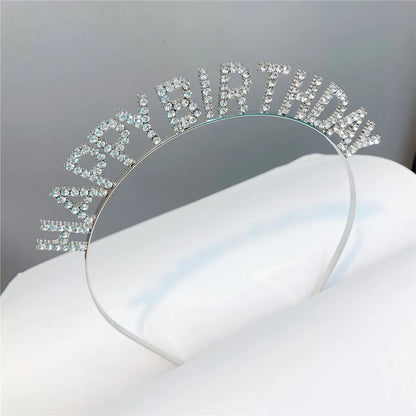 Metal Diamond Birthday Headband Wholesale Nihaojewelry