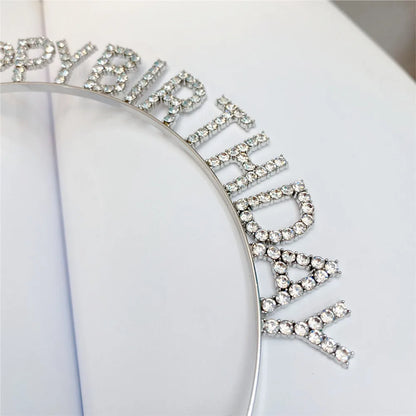 Metal Diamond Birthday Headband Wholesale Nihaojewelry