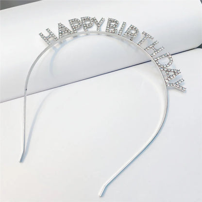 Metal Diamond Birthday Headband Wholesale Nihaojewelry