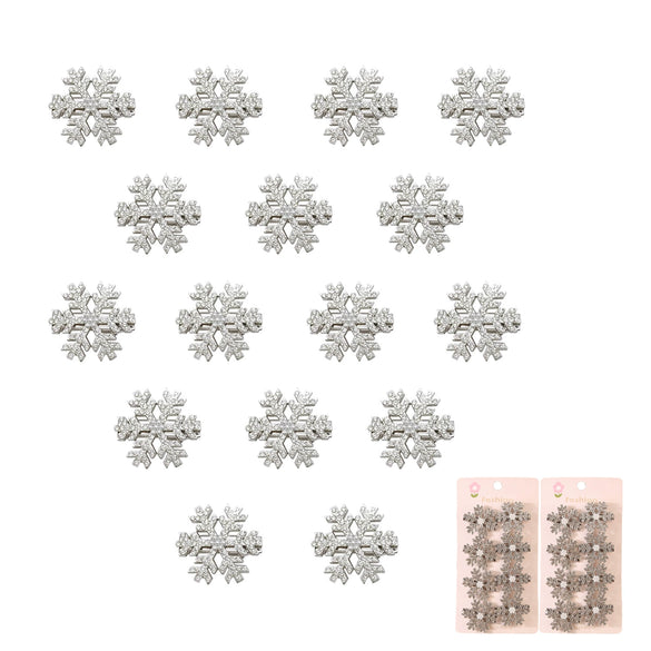 Metal Diamondencrusted Christmas Snowflake Women's Duckbill Clip Hair Accessory