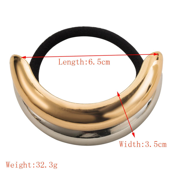 Metal Diamondencrusted Elastic Hair Ring With Plant Flowers Pattern And Electroplating Process