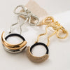 Metal Diamondencrusted Elastic Hair Ring With Plant Flowers Pattern And Electroplating Process