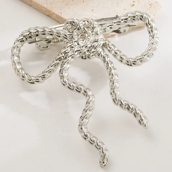 Metal Diamondencrusted Elastic Hair Ring With Plant Flowers Pattern And Electroplating Process