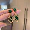 Metal Diamondencrusted Geometric Long Tassel Women's Earrings