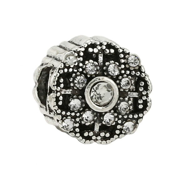 Metal Diamondencrusted Loose Beads Beaded Pendant Bracelet Necklace Jewelry Accessories With Electroplating And Totem Pattern