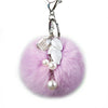 Metal Diamondencrusted Love Fur Ball Women's Car Keychain Bag Pendant