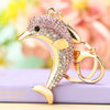 Metal Dolphin Creative Keychain With Diamond Encrusted For Women's Bags