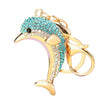 Metal Dolphin Creative Keychain With Diamond Encrusted For Women's Bags