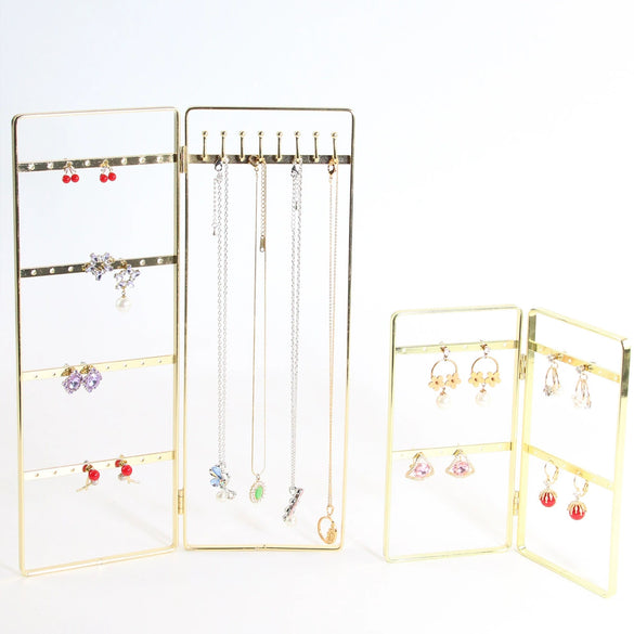 Metal Door Shape Wrought Iron Jewelry Display Rack For Earrings And Necklaces
