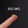 Metal Ear Bone Nail Set With Color Zircon Screw Ball Fine Needle Electroplated Flowers Piercing Earrings