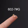 Metal Ear Bone Nail Set With Color Zircon Screw Ball Fine Needle Electroplated Flowers Piercing Earrings