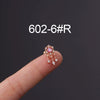 Metal Ear Bone Nail Set With Color Zircon Screw Ball Fine Needle Electroplated Flowers Piercing Earrings