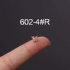 Metal Ear Bone Nail Set With Color Zircon Screw Ball Fine Needle Electroplated Flowers Piercing Earrings