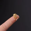 Metal Ear Bone Nail Set With Color Zircon Screw Ball Fine Needle Electroplated Flowers Piercing Earrings