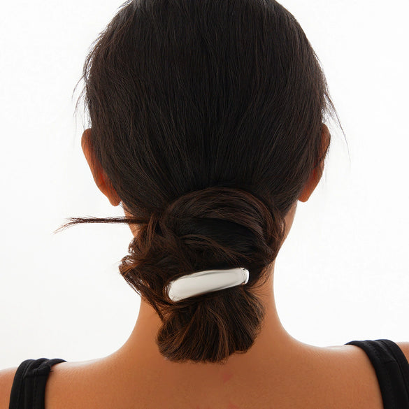 Metal Elastic Hair Ring Geometric Square Female Hair Accessories Alloy Electroplated