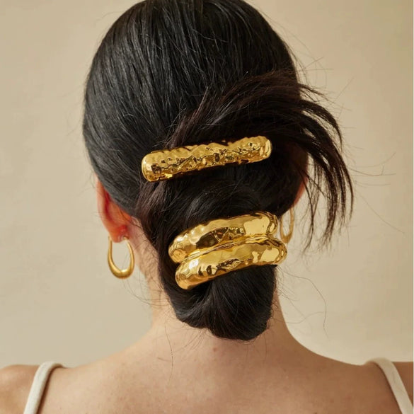 Metal Elastic Hair Ring Geometric Square Female Hair Accessories Alloy Electroplated