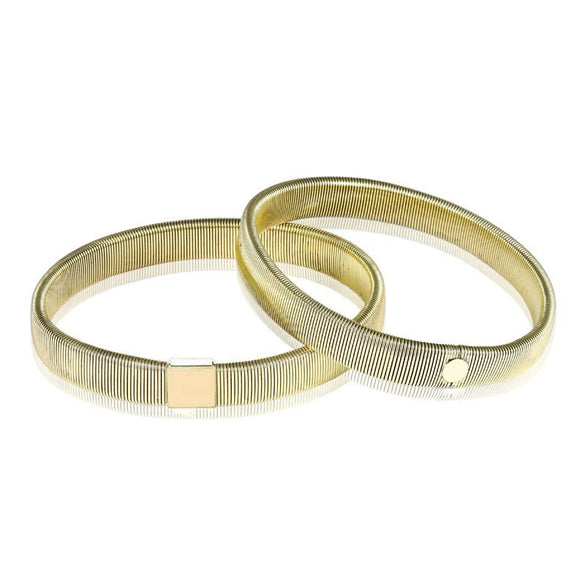 Metal Elastic Men's Bracelet With Geometric Style And Rose Gold Electroplating