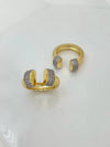 Metal Elastic Vertical Stripe Ring Bracelet Electroplated Fashion Geometric Hand Jewelry