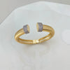 Metal Elastic Vertical Stripe Ring Bracelet Electroplated Fashion Geometric Hand Jewelry