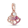 Metal Electroplated Crown Heart Pendant Loose Beads With Totem Pattern For Girls' Diy Beaded Accessories